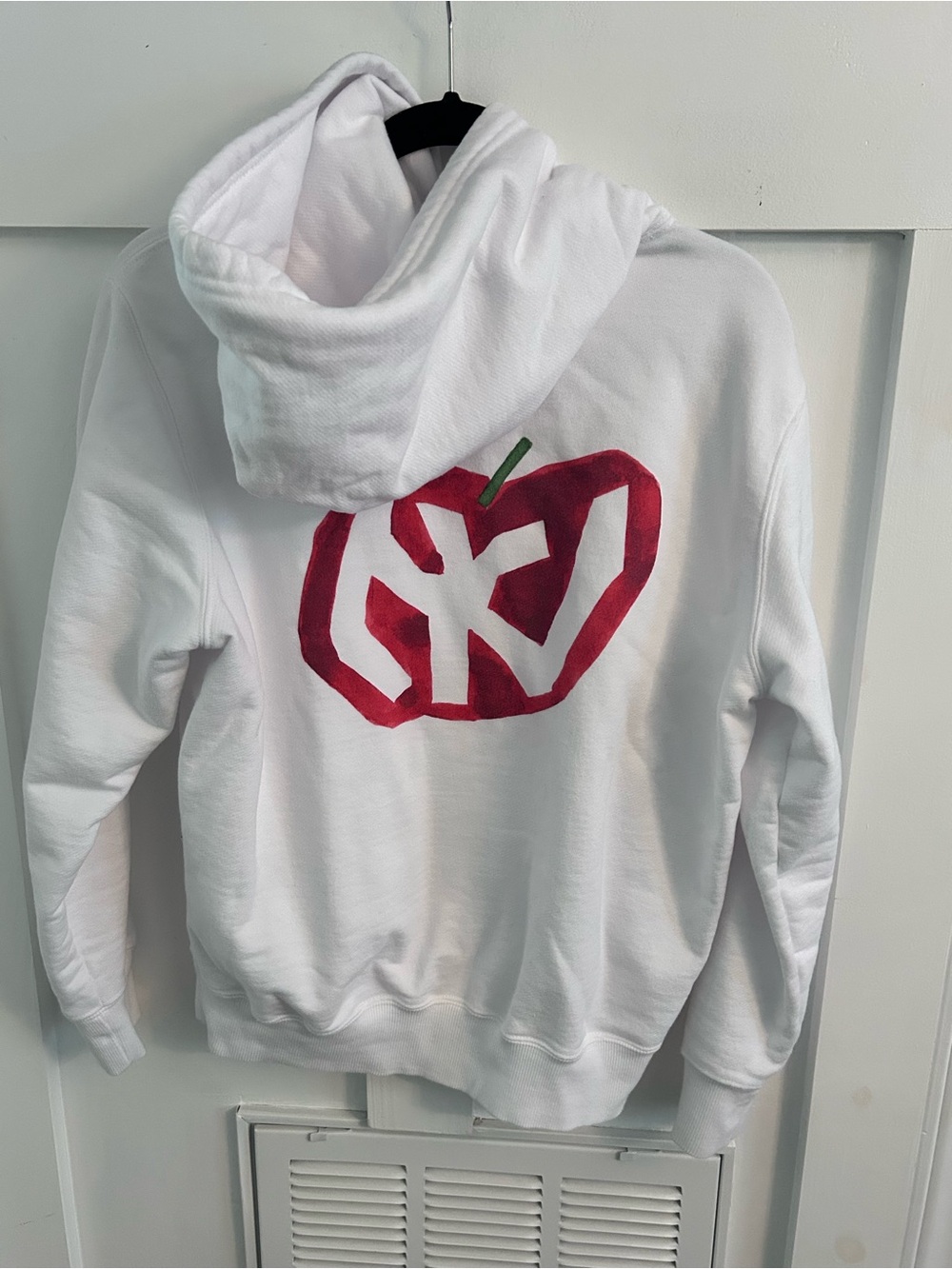 Aimé Leon Dore 24 Mulberry St NY White Logo Hoodie Apple Graphic Size Small